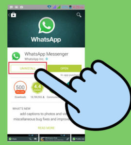 Uninstall whatsapp