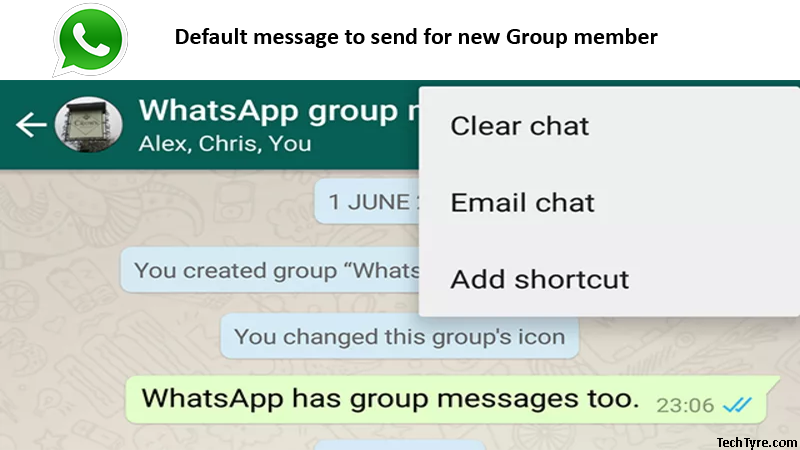 Default message to send for new Group member