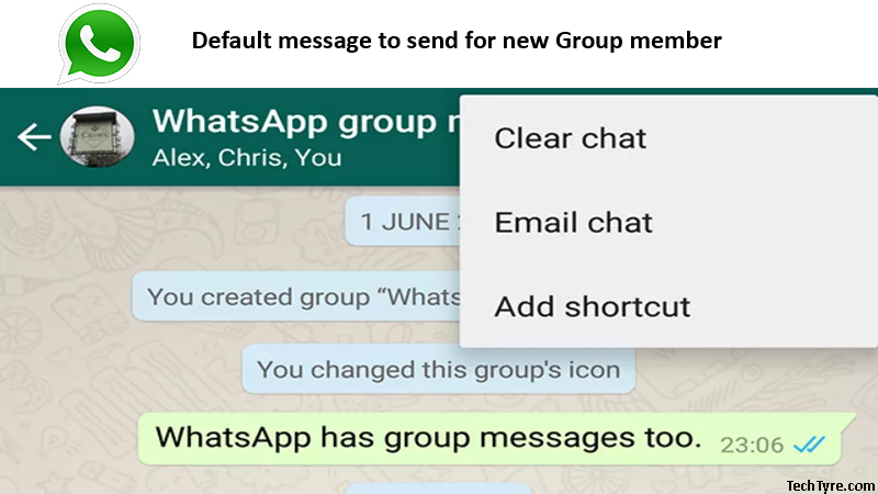 Default message to send for new Group member