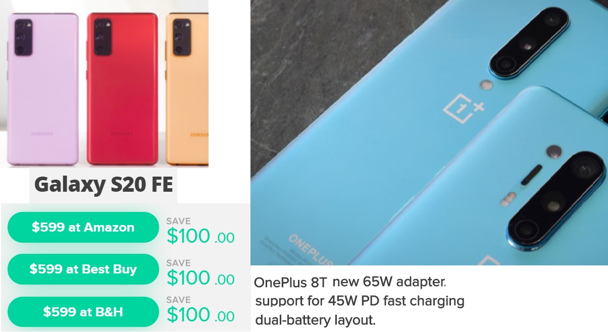 Samsung S20 Deal and OnePlus 8T